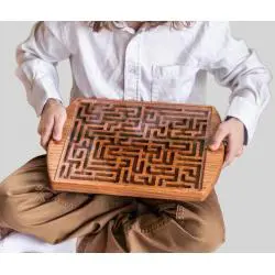 Kids Bamboo Marble Maze Game - Educational Brain Toy Gift