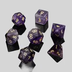 Amethyst D&D Dice - Natural Gemstone Polyhedral Set