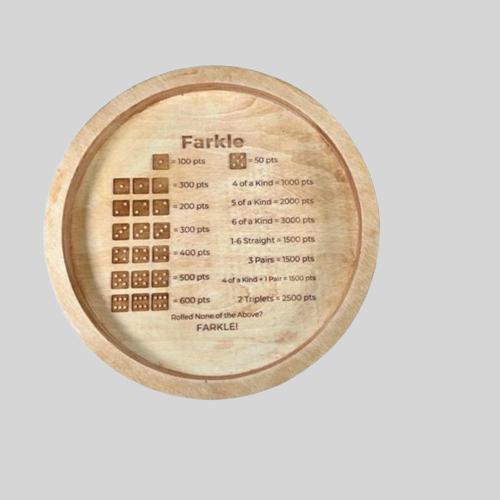 Wooden Dice Tray, Love Decor, Family Party Game, 7in