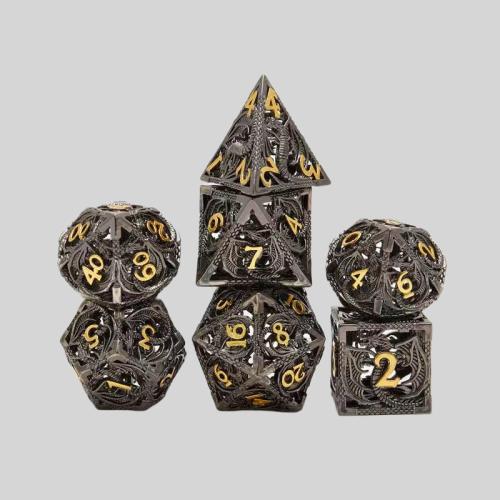 Cthulhu Metal Dice Set - Polyhedral Resin Dice