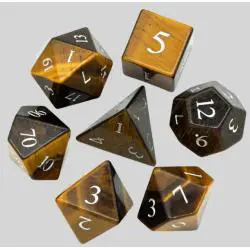Tiger's Eye D&D Dice Set - 7PC RPG Dice Game Set