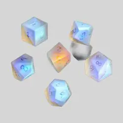 Rainbow Prism DND Gem Dice Set - Custom Polyhedral Glass Dice