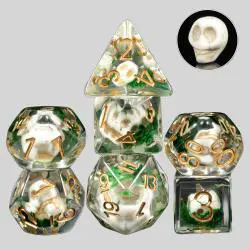 DND Skull Resin Dice Set - Custom D&D Polyhedral Dice