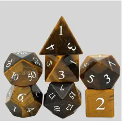 Tiger's Eye D&D Dice Set - 7PC RPG Dice Game Set