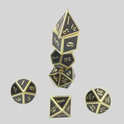 Custom Gold Plated Dice Set - 16mm/20mm D&D Polyhedral Dice