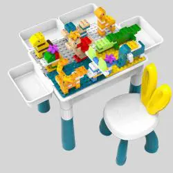Kids Multi-Function Building Block Table - Educational DIY Toy