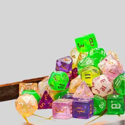 Udixi Glitter Polyhedral Dice Set - D&D RPG Acrylic Dice