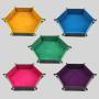 Hexagonal Dice Tray - PU Velvet TCG DND Storage Box