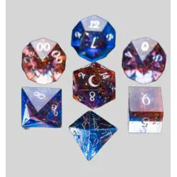 Custom Sha5p Dice Set - 7 Pcs Resin Liquid Core Dice