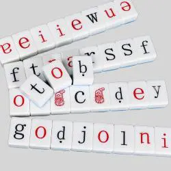 OEM Engraved Acrylic Alphabet Toy, Mahjong Tiles, Educational Game