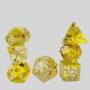 Custom Gold Foil Polyhedral Resin Dice Set - 7pcs D&D RPG