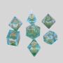 7pcs D&D Green Resin Polyhedral Dice Set