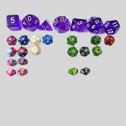Custom Colorful Mini Dice Set - DND RPG Game Dice