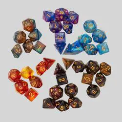 7 Pcs Polyhedral Dice Set - D20 D12 D10 Games Dice