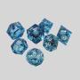 Blue Sparkle Resin Dice Set - D&D Gaming Dice