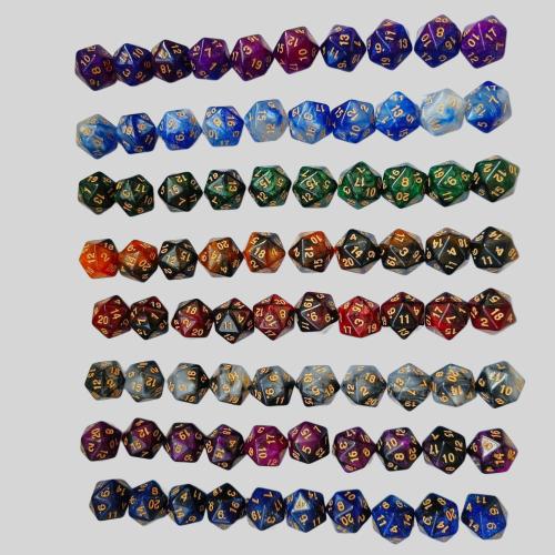 Two-Color Starry Sky D20 Dice Set - RPG Polyhedral Dice
