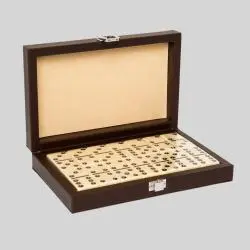 Double Six Nine Domino Storage Box - Luxury PU Leather Case with Logo