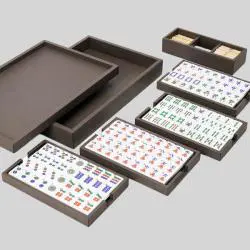 Custom Luxury Mahjong Set - PU Leather Box, Travel Game Set