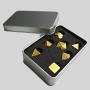 Custom DND Metal Dice - Yellow Polyhedral Logo Engraved Zinc Alloy