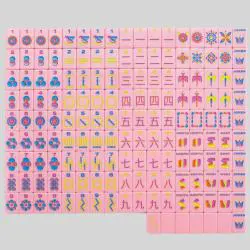 Acrylic Petal Pink Mahjong Tiles - Modern Game Set