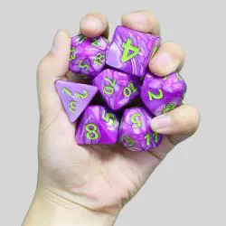 HD Big Purple Pearl Dice Set - D&D RPG Gaming Dice