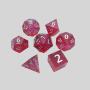 Red Polyhedral Dice Set - Custom Resin Gaming Dice (7Pcs)