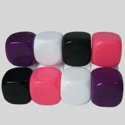 20mm Custom Acrylic Dice - 6 Sides, White, Rounded Corners