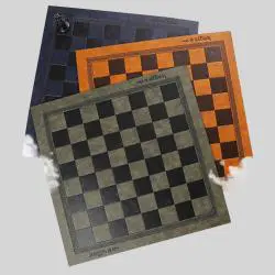 Chess Board Mat PU Leather Foldable Storage Gift
