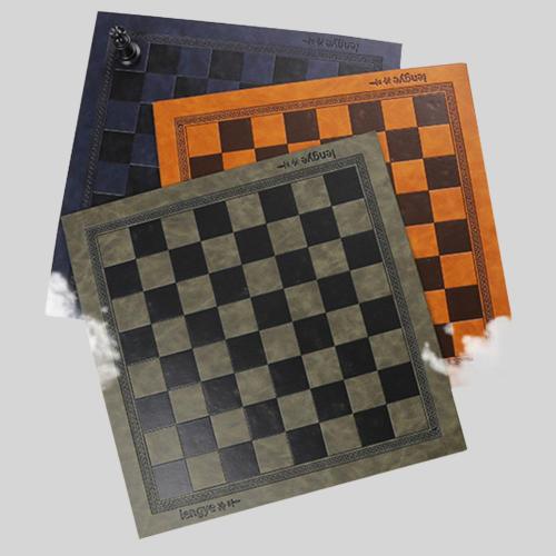 Chess Board Mat PU Leather Foldable Storage Gift