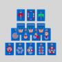 Acrylic Mini Mahjong Set - Blue Glitter Casino Game