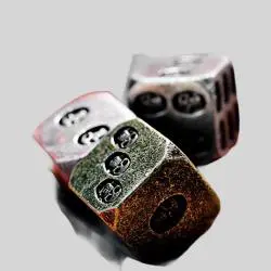 Skull Metal D6 Dice - MINI PLANET D&D RPG Dice