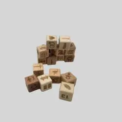 Custom Wood Dice - UV Print, Laser Hot Stamp, Kids Game Set