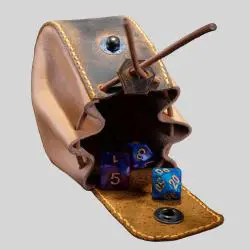 Handmade Leather D20 Dice Bag - RPG Tabletop Gaming Pouch