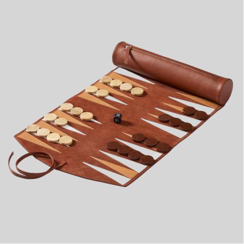 Custom PU Leather Backgammon Set - Luxury Game Board