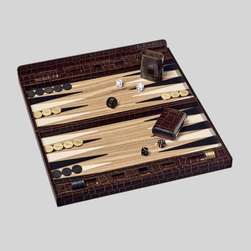 Luxury Leather Backgammon Set - 17 Inch Kids & Adults Game