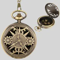 Steampunk Dice Set - BOSHIYA Metal Pocket Watch D&D Dice