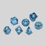 Blue Sparkle Resin Dice Set - D&D Gaming Dice