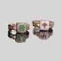 Gold Plated Mahjong Ring, Copper Inlay Wealth Ring, Good Luck New Year Gift