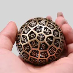 100mm Copper D100 Dice - Goobetter Tabletop Dice