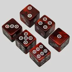 Acrylic Dice Set - Red Resin D6 Polyhedral Dice