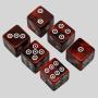 Acrylic Dice Set - Red Resin D6 Polyhedral Dice