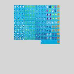 Electric Blue Mahjong Tiles Custom Design