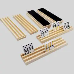 Rustic Pine Domino Racks - Wooden Gift Stand Set