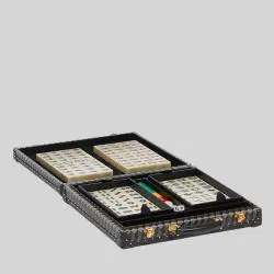 Luxury Leather Mahjong Gift Set - Christmas Travel Game Box