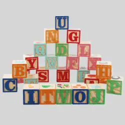 Commiki Wooden ABC Blocks - 48 Pcs Stacking Toys