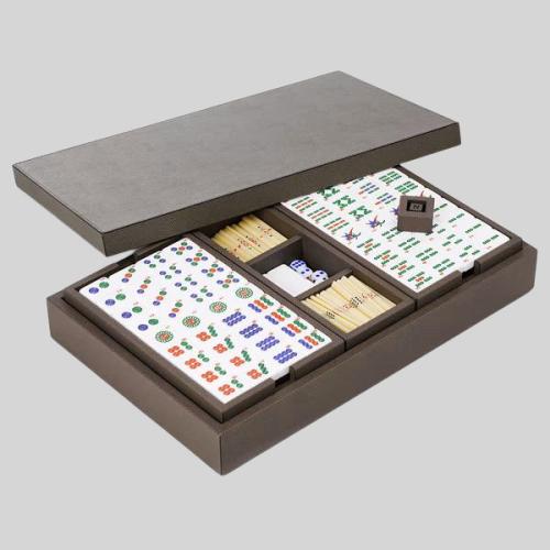 Custom Luxury Mahjong Set - PU Leather Box, Travel Game Set