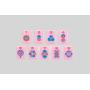 Custom Petal Pink Acrylic Mahjong Tiles Set
