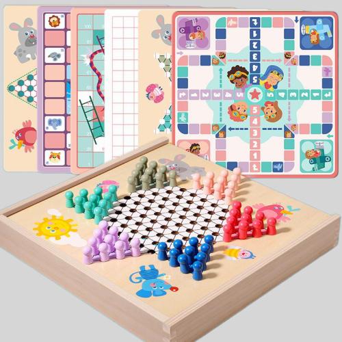 Seven in One Chess Games Kids Wooden Toys