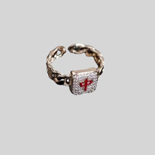 Gold Plated Mahjong Ring, Copper Inlay Wealth Ring, Good Luck New Year Gift