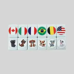 Custom Animal Flag Fruit Mahjong Set - 65pcs Sticker
